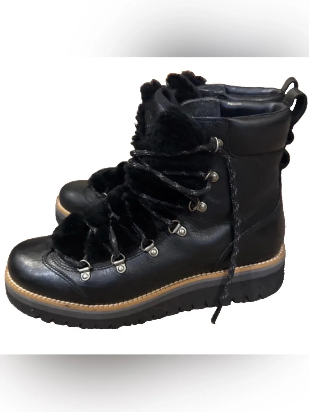 Cole Haan Zerogrand Lodge Hiker Boots Women’s 7.5B Black Leather W22582